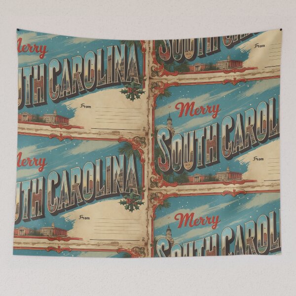 Item preview, Merry Christmas From South Carolina USA Postcard Greetings Retro Travel Vintage designed and sold by TravelPostcardGems.