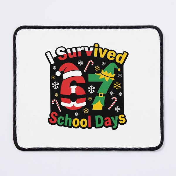 Item preview, 67 Days Smarter - Festive Santa and Elf School Milestone designed and sold by w66aboo.