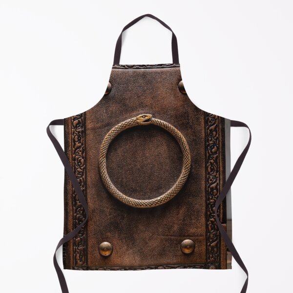 Item preview, Brown leather book with ouroboros symbol designed and sold by alchemist501.