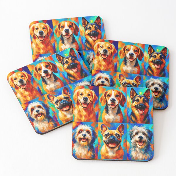 Item preview, Colorful dogs. Dog portraits in pop art style. designed and sold by Steffani Lehmann.
