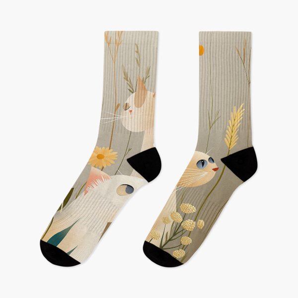 Item preview, Three Cats in Warm Meadow Minimal Illustration designed and sold by poraya.