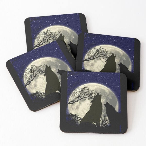 Item preview, Wolves & full moon designed and sold by Ingrid Brooks.
