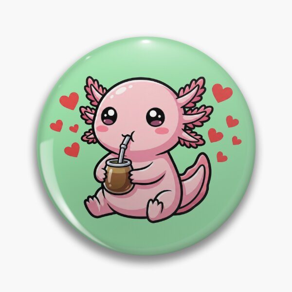 Item preview, Cute Kawaii Axolotl Drinking Yerba Mate designed and sold by flamini.