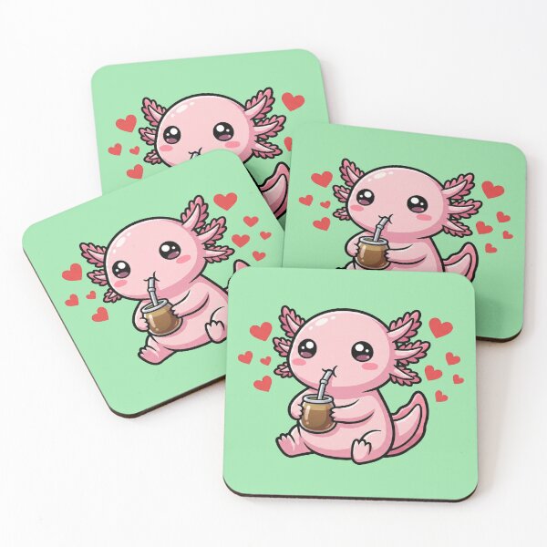 Item preview, Cute Kawaii Axolotl Drinking Yerba Mate designed and sold by flamini.