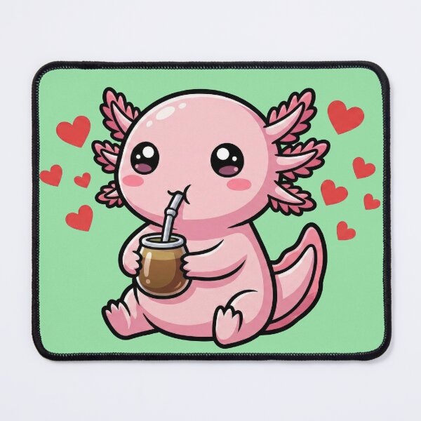 Item preview, Cute Kawaii Axolotl Drinking Yerba Mate designed and sold by flamini.