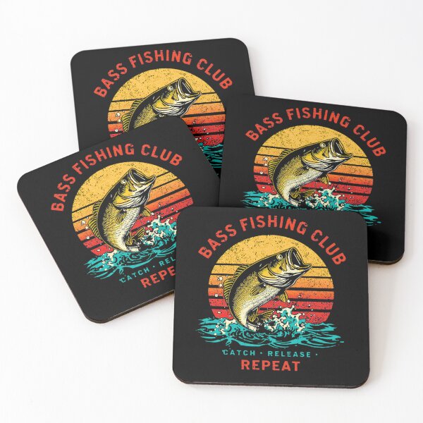 Item preview, Retro Bass Fishing Club – Vintage Largemouth Bass Jumping Sunset Design for Fishermen designed and sold by Morgen Design Studio.