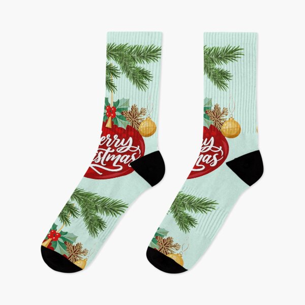 Item preview, Merry Christmas against a backdrop of a bouquet of shrubs, spruce, leaves, and decorative baubles   designed and sold by JaroDesign2023.