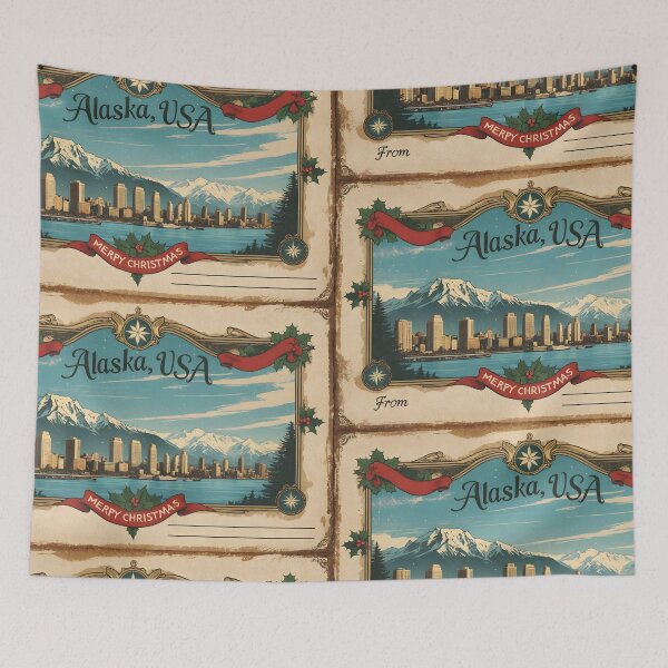 Item preview, Merry Christmas From Alaska USA Postcard Greetings Retro Travel Vintage 2 designed and sold by TravelPostcardGems.