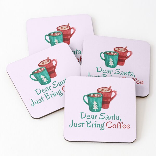 Item preview, Dear Santa Just Bring Coffee Christmas Design designed and sold by Inkworksbyshery.