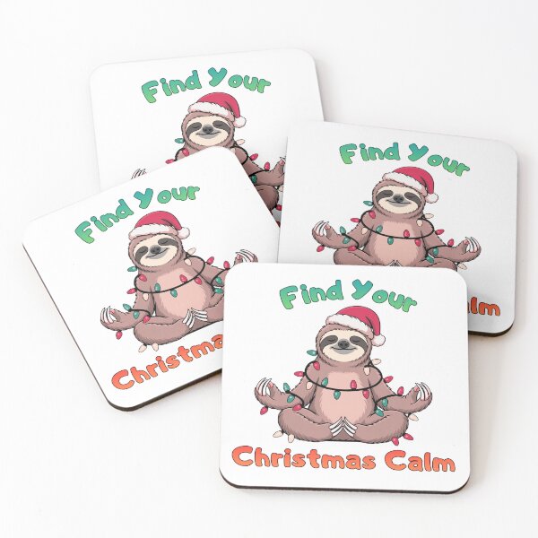 Item preview, Find Your Christmas Calm - Meditating Sloth Design designed and sold by TherezaDesign.