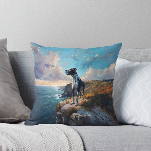 Item preview, A noble Great Dane standing proudly on a cliff overlooking the sea, Dogs in Motion designed and sold by CDC40.