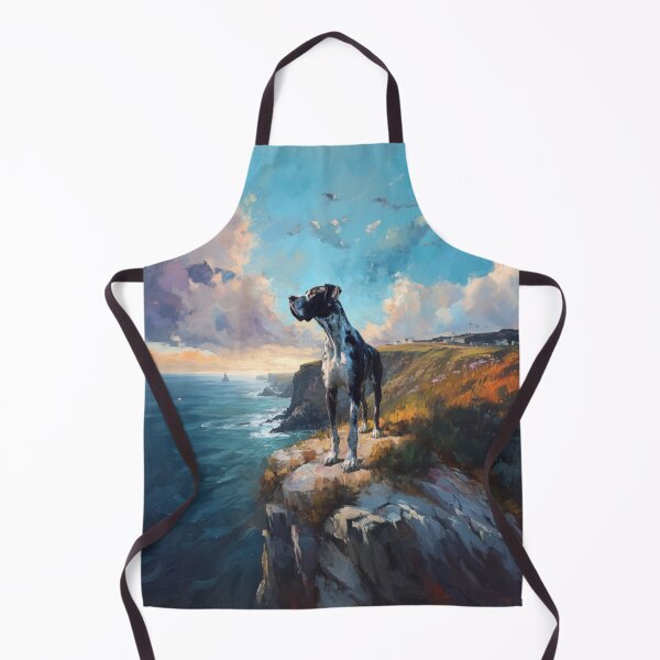 Item preview, A noble Great Dane standing proudly on a cliff overlooking the sea, Dogs in Motion designed and sold by CDC40.