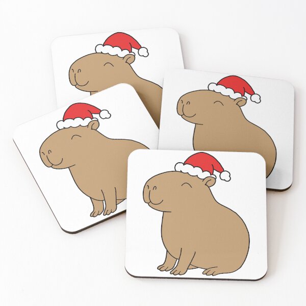 Item preview, Smiling Santabara Capybara in Santa Hat designed and sold by EmeraldeaArt.