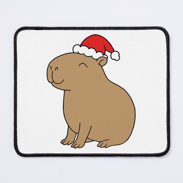 Item preview, Smiling Santabara Capybara in Santa Hat designed and sold by EmeraldeaArt.