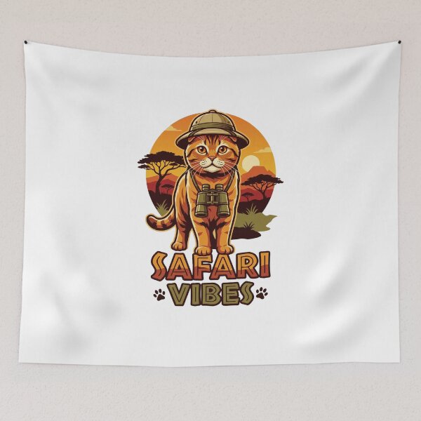 Item preview, Safari Vibes African Adventure Travel Cat designed and sold by Quillway.