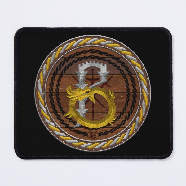 Item preview, Letter B of the Dragonfont Initial Capital Monogram on Shield Frame Gold and Silver 1 designed and sold by Swabcraft.