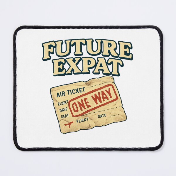 Item preview, Future Expat One Way Ticket Adventure Vintage Travel designed and sold by Retro-Anime9.