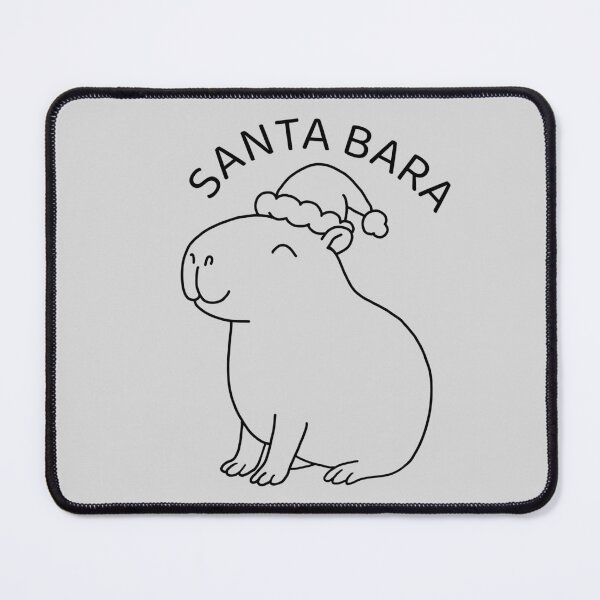 Item preview, Santabara Smiling Capybara in Santa Hat Line Art designed and sold by EmeraldeaArt.