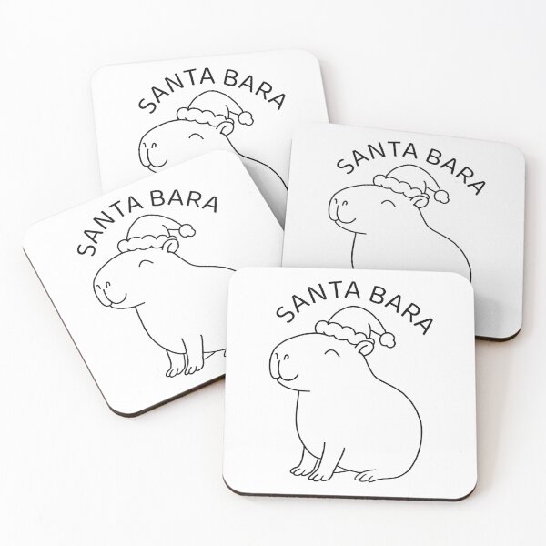 Item preview, Santabara Smiling Capybara in Santa Hat Line Art  designed and sold by EmeraldeaArt.
