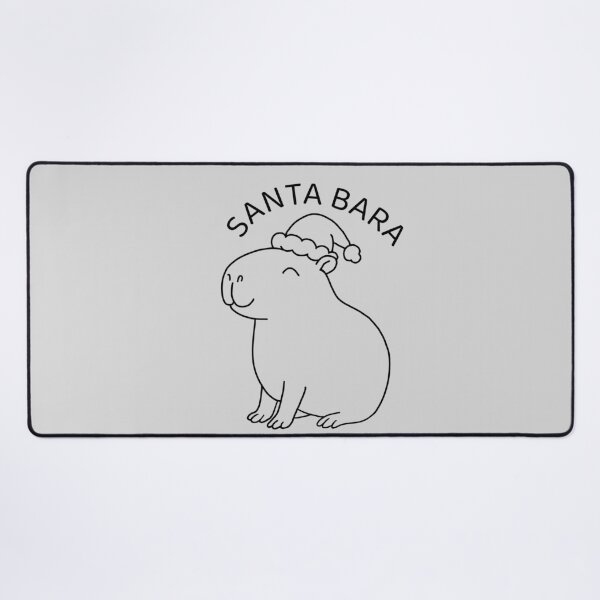 Item preview, Santabara Smiling Capybara in Santa Hat Line Art designed and sold by EmeraldeaArt.
