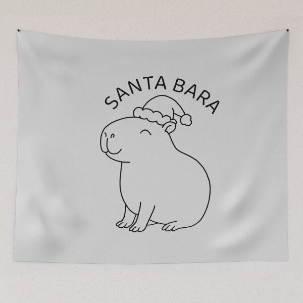 Item preview, Santabara Smiling Capybara in Santa Hat Line Art  designed and sold by EmeraldeaArt.