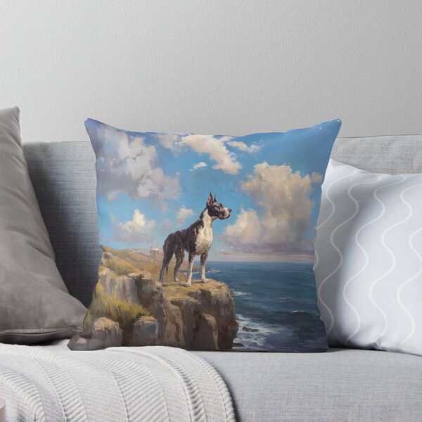 Item preview, A noble Great Dane standing proudly on a cliff overlooking the sea, Dogs in Motion designed and sold by CDC40.