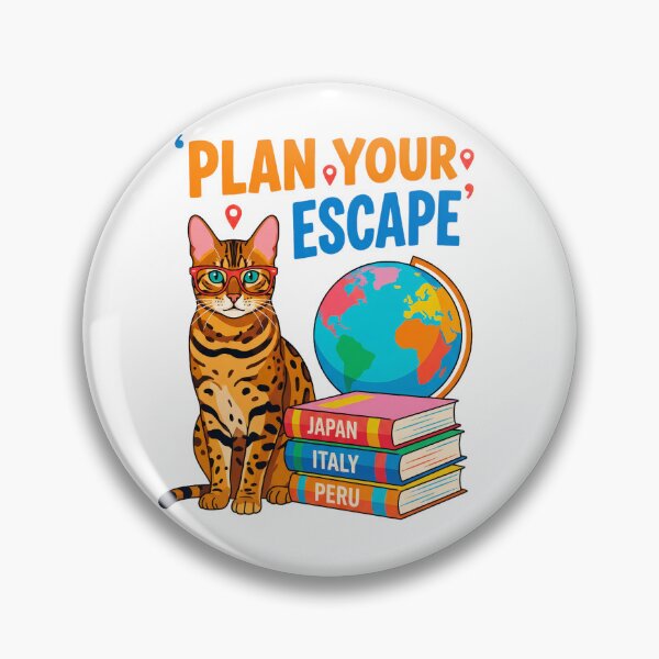 Item preview, Plan Your Escape Travel Planner Cat designed and sold by Quillway.