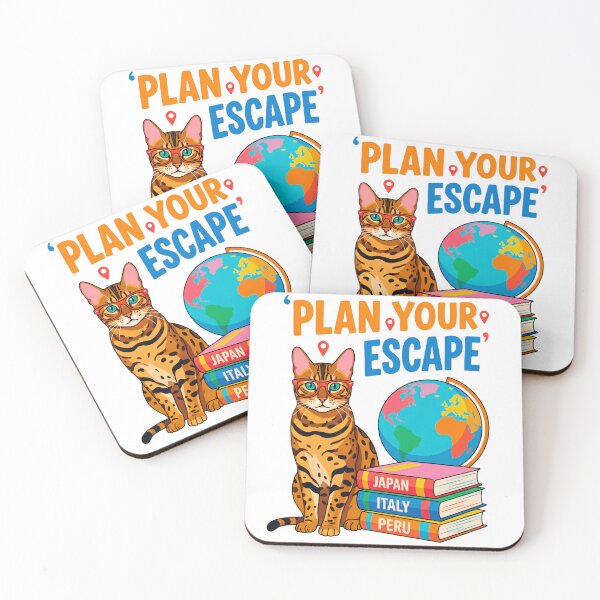 Item preview, Plan Your Escape Travel Planner Cat designed and sold by Quillway.