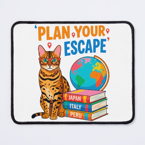 Item preview, Plan Your Escape Travel Planner Cat designed and sold by Quillway.