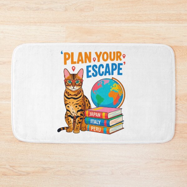 Item preview, Plan Your Escape Travel Planner Cat designed and sold by Quillway.
