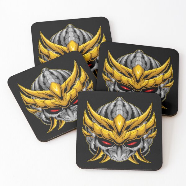 Item preview, Gold Samurai Mask Helmet Art - Japanese Warrior Demon Design - Ornamental Kabuto designed and sold by leen12 Art Designs Prints.
