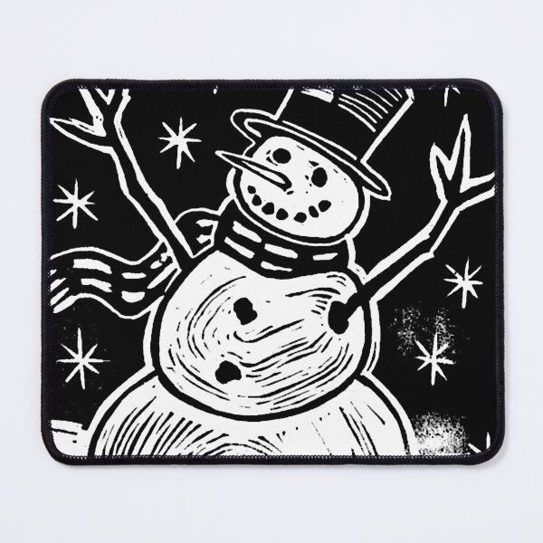Artikelvorschau, Schneemann-Holzschnitt entworfen und verkauft von ViaARTfactory.