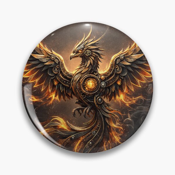Item preview, Steampunk Phoenix in Flames – Vintage Background designed and sold by Papier Atelier Art.