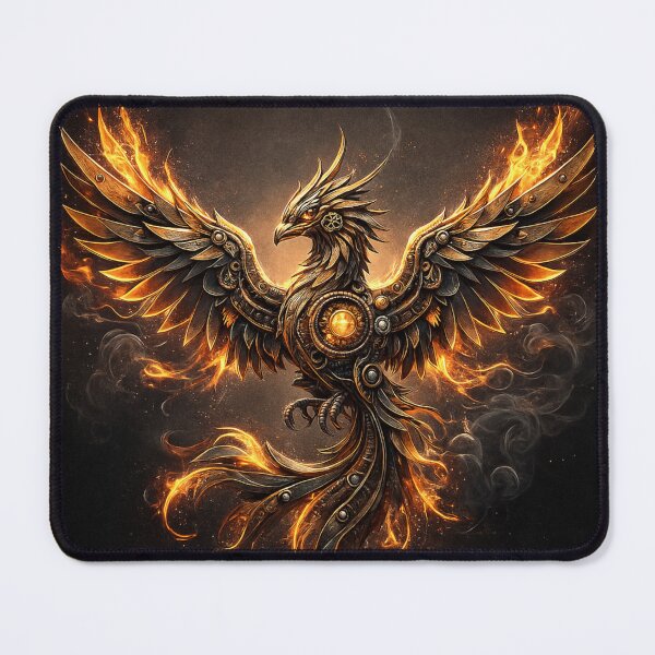 Item preview, Steampunk Phoenix in Flames – Vintage Background designed and sold by Papier Atelier Art.