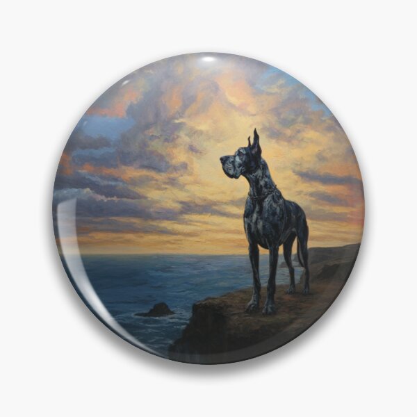 Item preview, A noble Great Dane standing proudly on a cliff overlooking the sea, Dogs in Motion designed and sold by CDC40.
