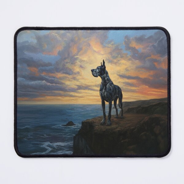 Item preview, A noble Great Dane standing proudly on a cliff overlooking the sea, Dogs in Motion designed and sold by CDC40.