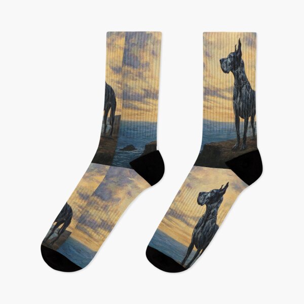Item preview, A noble Great Dane standing proudly on a cliff overlooking the sea, Dogs in Motion designed and sold by CDC40.