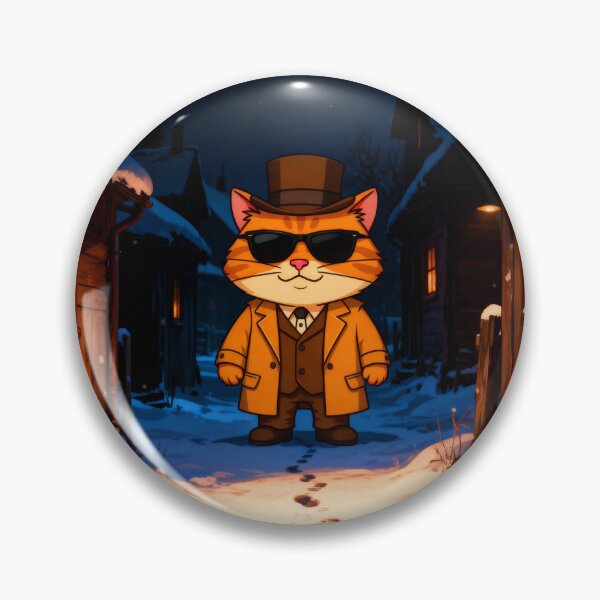 Item preview, Master Cat Stands Guard Under the Moonlight – Winter Mystery Begins designed and sold by SmartDesigner-.