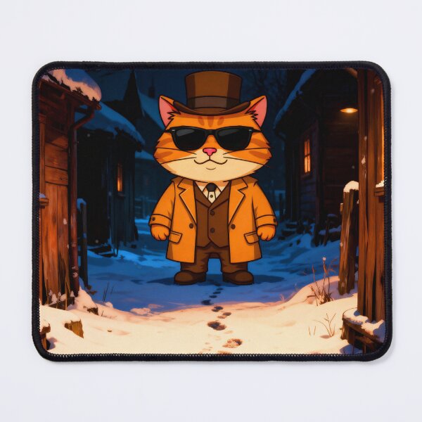 Item preview, Master Cat Stands Guard Under the Moonlight – Winter Mystery Begins designed and sold by SmartDesigner-.