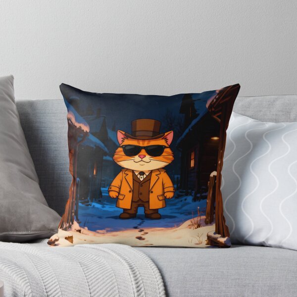 Item preview, Master Cat Stands Guard Under the Moonlight – Winter Mystery Begins designed and sold by SmartDesigner-.