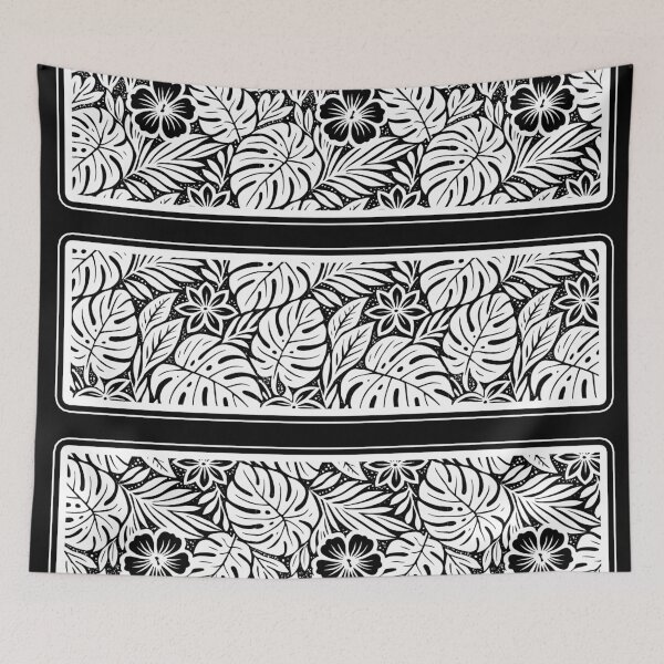 Item preview, White Stripes with Black Floral Ornament on Transparent Background designed and sold by InFrameVision.