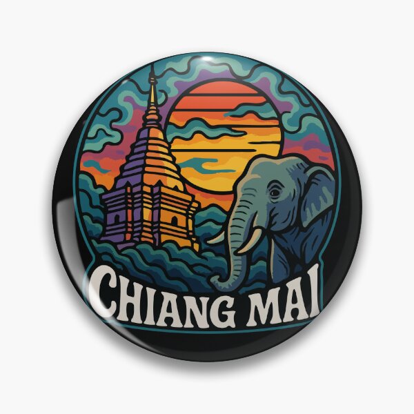 Item preview, Chiang Mai Thailand Retro Trippy Art Travel designed and sold by TomFrontierArt.