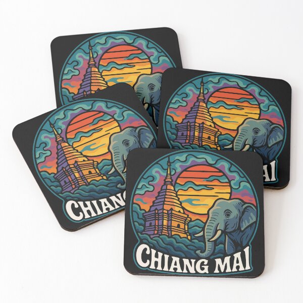 Item preview, Chiang Mai Thailand Retro Trippy Art Travel designed and sold by TomFrontierArt.