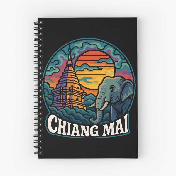 Artikelvorschau, Chiang Mai, Thailand – Retro- und psychedelische Kunstreisen entworfen und verkauft von TomFrontierArt.