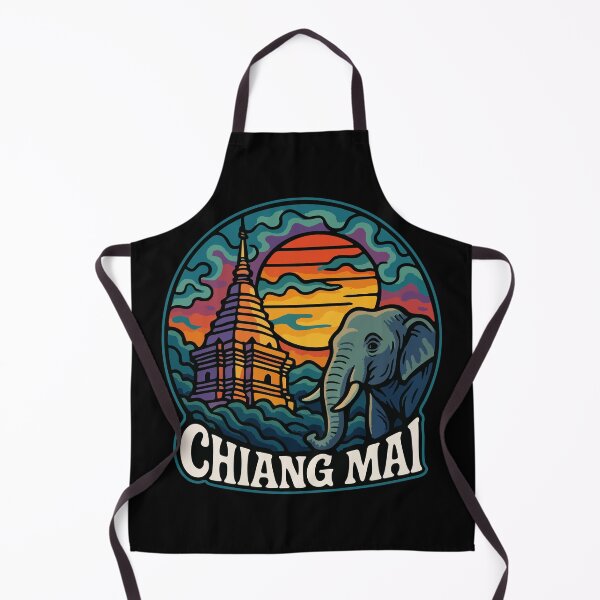Item preview, Chiang Mai Thailand Retro Trippy Art Travel designed and sold by TomFrontierArt.