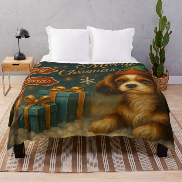 Item preview, Cavalier King Charles Spaniel Christmas Puppy – Premium Elf designed and sold by GivingJoy.