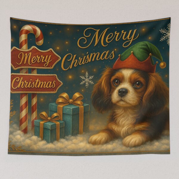 Item preview, Cavalier King Charles Spaniel Christmas Puppy – Premium Elf designed and sold by GivingJoy.