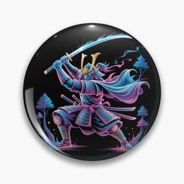 Item preview, Neon Abstract Samurai Warrior – Glowing Katana Art designed and sold by AndrewYoko.