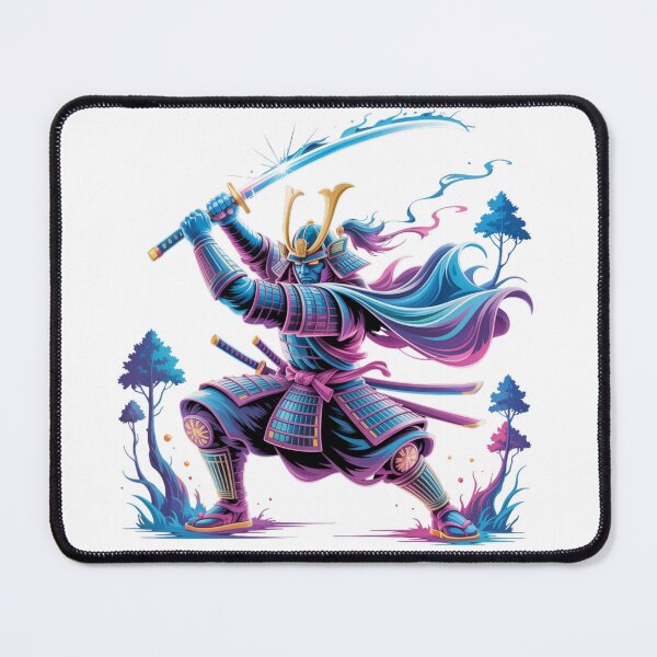 Item preview, Neon Abstract Samurai Warrior – Glowing Katana Art designed and sold by AndrewYoko.