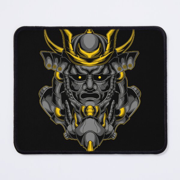 Item preview, Gold Samurai Kabuto Mask Art - Aztec Mayan Warrior Helmet With Demon Horns - Metal designed and sold by leen12 Art Designs Prints.